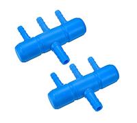 sourcing map 2 conectores divisores de tubo de aire de 8 mm a 5,5 mm, 3 vías, para acuario, color azul