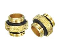 sourcing map 2 conectores G1/4 pulgadas macho a macho, extensor de tubo suave de aluminio para sistema de refrigeración por agua de computadora, color dorado