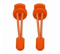 sourcing map 2 cordones elásticos para zapatos, cordones sin atar para adultos, cordones de zapatos con cierre de hebilla para tenis, zapatos de tenis, lunares blancos y naranja