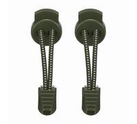 sourcing map 2 cordones elásticos para zapatos, cordones sin atar para adultos, cordones de zapatos con cierre de hebilla para tenis y tenis, lunares blancos verde militar