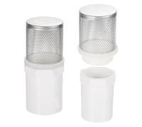 sourcing map 2 cubiertas de filtro de acero inoxidable 304 de 1 pulgada, filtro de succión de entrada de manguera, conectado a tubería de agua de PVC DN25 de 1 pulgada para reducir la entrada sólida