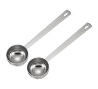 sourcing map 2 cucharas medidoras, 25 ml de mango largo, cucharadita de café, cuchara para café molido, té, azúcar, cocina, hornear, color plateado