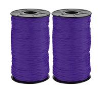 sourcing map 2 cuerdas de macramé de poliéster, 3 mm x 131 yardas, cuerda trenzada de polipropileno para colgar en la pared, bolsa, manualidades, tejer, color morado