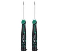 sourcing map 2 destornilladores de precisión pequeños SL3.0 de 5.4 pulgadas de longitud, destornilladores magnéticos ranurados S2 de acero con agarre acolchado para gafas, reloj, computadora, laptop