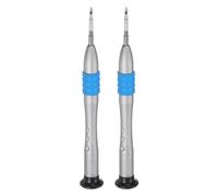 sourcing map 2 destornilladores ranurados de precisión de 1,5 mm de cabeza plana magnética con mango antideslizante para gafas, reloj, laptop, electrónico, color azul