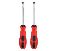 sourcing map 2 destornilladores ranurados SL6 de 100 mm de longitud, destornilladores magnéticos de acero 45# planos de grado industrial, herramienta de electricista con mango redondo antideslizante