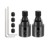 sourcing map 2 ejes de eje de motor M10 de 12 mm a M10 en acero 1045, con tornillos de juego y llave para mini hojas de portabrocas de sierra y ruedas de molienda, motores de mandril, varilla de