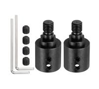sourcing map 2 ejes de eje de motor M10 de 14 mm a M10 en acero 1045, con tornillos de juego y llave para mini hojas de portabrocas de sierra y ruedas de molienda, motores de mandril, varilla de
