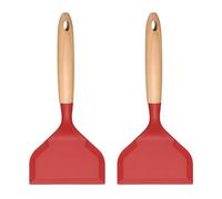 sourcing map 2 espátulas de silicona para tamagoyaki, espátula ancha para tortillas, antiadherente, resistente al calor, pala para panqueques, utensilios de cocina para cocina, cocina, huevos