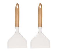 sourcing map 2 espátulas de silicona para tamagoyaki, espátula ancha para tortillas, antiadherente, resistente al calor, pala para panqueques, utensilios de cocina para cocina, cocina, huevos