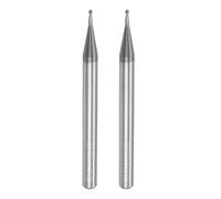 sourcing map 2 fresas de punta de bola CNC, 0,5 mm de radio de carburo sólido recubierto AlTiN, 2 flautas HRC45 de 1 mm de diámetro, 4 mm de diámetro, herramientas de fresado de vástago