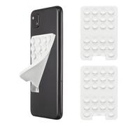 sourcing map 2 fundas adhesivas de silicona con ventosa para teléfono, antideslizante, soporte de ventosa de 8,6 x 5,8 cm para teléfono celular, selfie y video, color blanco