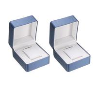 sourcing map 2 fundas de reloj individual, caja de almacenamiento de viaje de piel sintética para hombres y mujeres con cojín extraíble, organizador portátil para la mayoría de relojes, color azul