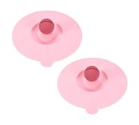 sourcing map 2 fundas de silicona para tazas, 10 cm, tapas de taza de silicona suave con perilla acrílica, tapas reutilizables para tazas antipolvo y herméticas para té, café, bebida, taza de vidrio