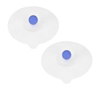 sourcing map 2 fundas de silicona para tazas, 12 cm, tapas de taza de silicona suave con perilla acrílica, tapas reutilizables para tazas antipolvo y herméticas para té, café, bebida, taza de vidrio