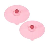 sourcing map 2 fundas de silicona para tazas, 14 cm, tapas de silicona suave con perilla acrílica, tapas reutilizables para tazas antipolvo y herméticas para té, café, bebida, taza de vidrio, color
