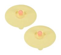 sourcing map 2 fundas de silicona para tazas, 14 cm, tapas de taza de silicona suave con perilla acrílica, tapas reutilizables para tazas antipolvo y herméticas para té, café, bebida, taza de vidrio