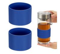 sourcing map 2 fundas de silicona para tazas, 7 cm, resistente al calor, reutilizable, antideslizante, protector de botella de vidrio para café, té, bebidas frías y calientes, vasos de viaje, color
