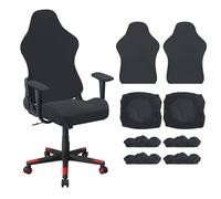 sourcing map 2 fundas elásticas para sillas de videojuegos, funda elástica para silla de computadora de oficina con fundas para reposabrazos, protector de asiento elástico para silla reclinable de