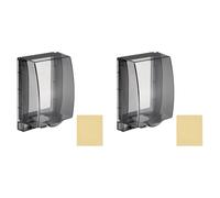 sourcing map 2 fundas impermeables para toma de corriente eléctrica tipo 86, protector universal de 1 banda, protector de enchufe de pared para baños, enchufe exterior, negro transparente, 6.4 x 4.33