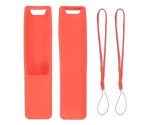 sourcing map 2 fundas para control remoto de TV, 170 x 40 x 20 mm, de silicona, anticaídas y absorción de golpes, funda protectora de cuerpo completo para controlador de TV BN59, color rojo rosa