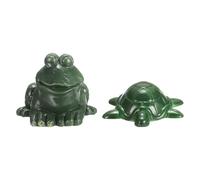 sourcing map 2 fundas para pernos de inodoro, tapa de cerámica para pernos de inodoro, decoración de rana y tortuga, tapas de rosca para decoración de baño, color verde