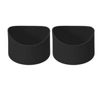 sourcing map 2 fundas protectoras de silicona de 7 cm para botas de 12 a 24 onzas, funda antideslizante de silicona para botella de agua, accesorios de taza de forma irregular, color negro