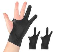 sourcing map 2 guantes de dibujo de artista, guantes de pintura gráfica transpirables con dos dedos para dibujo gráfico derecho e izquierdo, tableta digital, dibujo de papel (talla S), color negro
