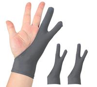 sourcing map 2 guantes de dibujo de artista, guantes transpirables para pintura gráfica con dos dedos para mano derecha e izquierda, tableta digital, dibujo de papel (talla L), color gris