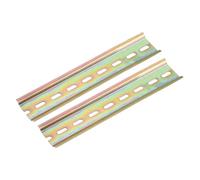 sourcing map 2 guías de montaje de hierro ranurado con riel DIN de 150 mm de largo, 35 mm de ancho, 6,5 mm de alto, tono bronce