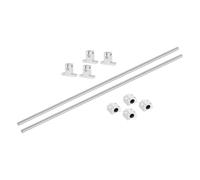 sourcing map 2 guías deslizantes de eje de riel de movimiento lineal de 8 mm x 700 mm con 4 rodamientos SCS8UU y 4 piezas de soporte de riel SK8 de guía de eje de barra de movimiento lineal para