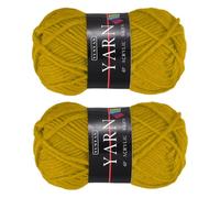 sourcing map 2 hilos de ganchillo, hilo acrílico amarillo de 4 capas, 50 g, hilos de peso deportivo, hilos suaves y esponjosos para tejer, manualidades, mantas, regalo, 110 yardas