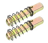 sourcing map 2 husillos de perilla de puerta, barra de repuesto de 50 mm con resorte límite, piezas de repuesto de husillo recto vintage para cerraduras mecánicas (tono dorado, 14 mm)