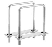 sourcing map 2 juegos de pernos en U cuadrados de acero inoxidable 304, 80 mm de ancho interior de 120 mm de longitud M8 con tuercas, placa de marco, junta para remolque, barco de esquí, barco de