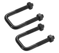 sourcing map 2 juegos de pernos en U cuadrados M6, 20 mm de ancho interior de 50 mm de largo, perno de abrazadera en U de acero inoxidable 304 galvanizado con tuercas para automóvil, remolque, sendero