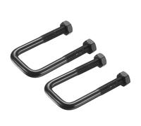 sourcing map 2 juegos de pernos en U cuadrados M8, 25 mm de ancho interior 75 mm de largo, perno de abrazadera en U de acero inoxidable 304 galvanizado con tuercas para automóvil, remolque, sendero de