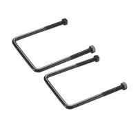 sourcing map 2 juegos de pernos en U cuadrados M8, 80 mm, ancho interior de 120 mm de largo, perno de abrazadera en U de acero inoxidable 304 galvanizado con tuercas para automóvil, remolque, sendero