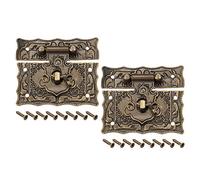 sourcing map 2 Juegos Pestillos Pasador de Caja Cofre de madera rectangular Cierre de Carcasa tipo broche 68 x 58 mm