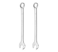 sourcing map 2 llaves combinadas de 22 mm métricas de 12 puntos y extremo abierto CR-V de acero de doble extremo para reparación de tuberías, muebles, maquinaria, bricolaje, color blanco plateado