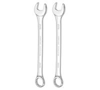 sourcing map 2 llaves combinadas de 25/32 pulgadas, extremo abierto, desplazamiento de 10 grados, extremo de caja de 12 puntos, llaves de doble extremo, herramientas para reparación de maquinaria