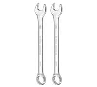 sourcing map 2 llaves combinadas de extremo abierto de 11/16 pulgadas, desplazamiento de 10 grados, extremo de caja de 12 puntos, llaves de doble extremo, herramientas para reparación de maquinaria