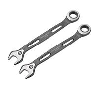 sourcing map 2 llaves combinadas de trinquete de 18 mm métricas de 12 puntos CR-V, electroforesis de doble caja, llaves de trinquete de extremo abierto con 72 dientes y 5° de giro de grado industrial