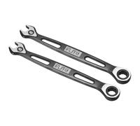 sourcing map 2 llaves combinadas de trinquete de 8 mm, llave métrica de acero de alto carbono, doble caja de 12 puntos, llave de trinquete de extremo abierto, herramienta para reparación de