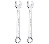 sourcing map 2 llaves combinadas métricas de 17 mm, extremo abierto y 15 grados de desplazamiento de 12 puntos, llaves de doble extremo, herramientas para maquinaria automotriz doméstica, reparación