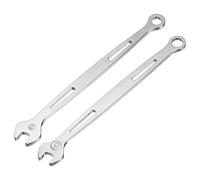 sourcing map 2 llaves combinadas métricas de 5 mm/6 mm, caja de 12 puntos y extremo abierto, acero al cromo vanadio, herramienta de llave de doble extremo para reparación de muebles automotrices