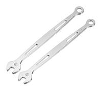 sourcing map 2 llaves combinadas métricas de 5 mm, caja de 12 puntos y extremo abierto, acero al cromo vanadio, herramienta de llave de doble extremo para reparación de muebles automotrices