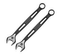sourcing map 2 llaves combinadas métricas extralargas de 27 mm, caja de 12 puntos y llave de acero al carbono de doble extremo de grado industrial para reparación de muebles automotrices, maquinaria