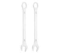 sourcing map 2 llaves combinadas superfinas de 22 mm métricas de 12 puntos y llave inglesa de acero inoxidable de extremo abierto, herramienta de llave de doble extremo para reparación de tuberías