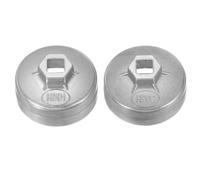 sourcing map 2 llaves de tapa de filtro de aceite, 14 flautas de 65/67 mm de diámetro interior de 0.5 pulgadas, unidad cuadrada de aluminio, herramienta de extracción de enchufe de filtro de aceite