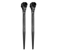 sourcing map 2 llaves de trinquete para andamio de 12 mm x 14 mm, CR-V, 12 puntos, doble extremo, llave de carraca, herramienta para reparación de automóviles, mantenimiento mecánico, color negro